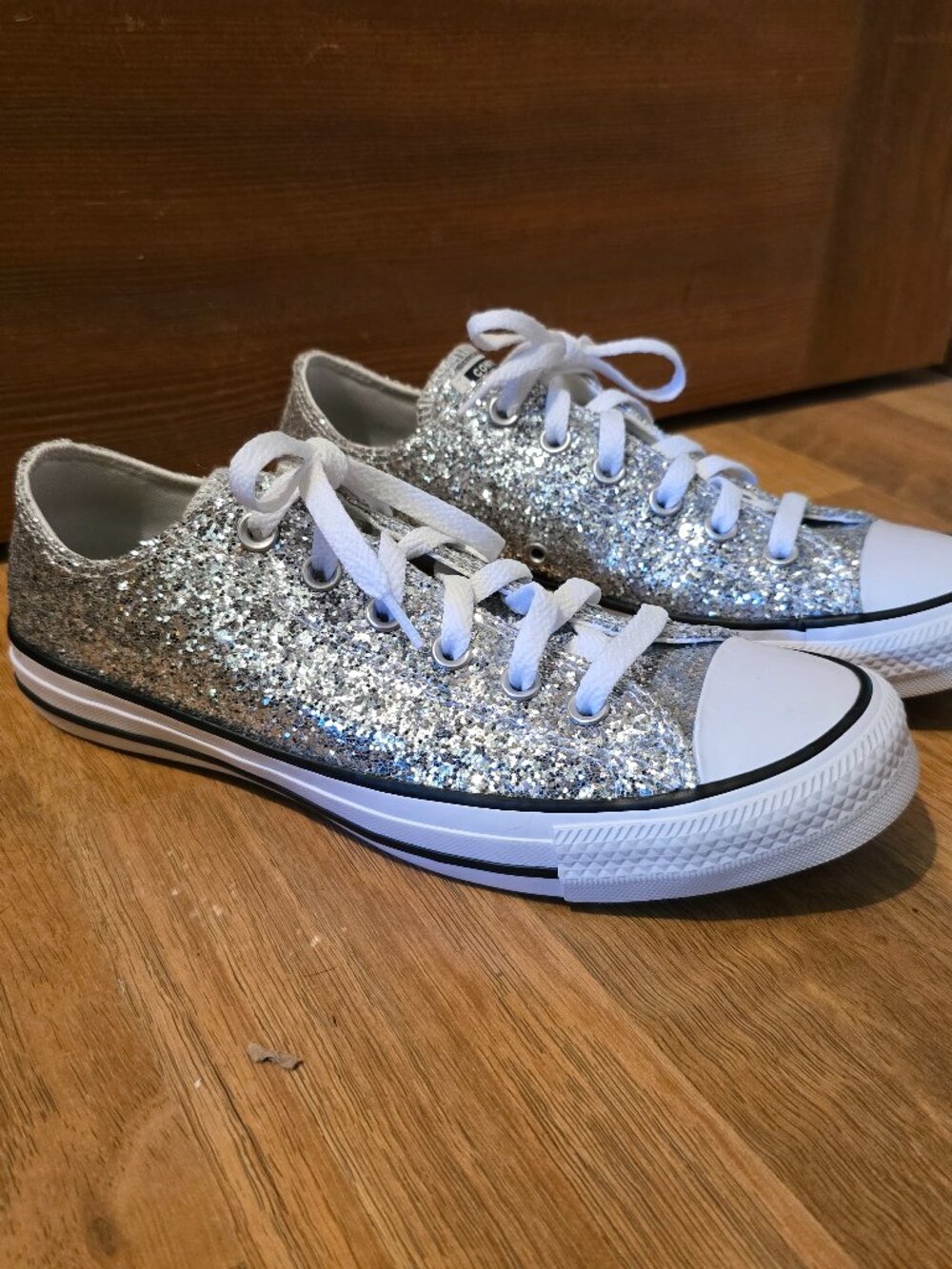 Converse Chuck Taylor All Star Silver Glitter Low Top Sneakers